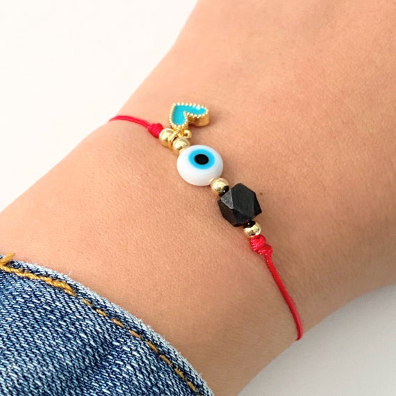 Evil Eye Beads With Third Eye Pendant Protection Charm Bracelet