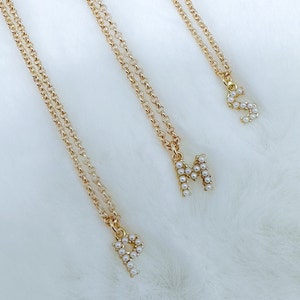 Tiny initial necklace, pearl letter necklace, letter pendant, coquette necklace, personalized necklace, personalized gift, custom necklace
