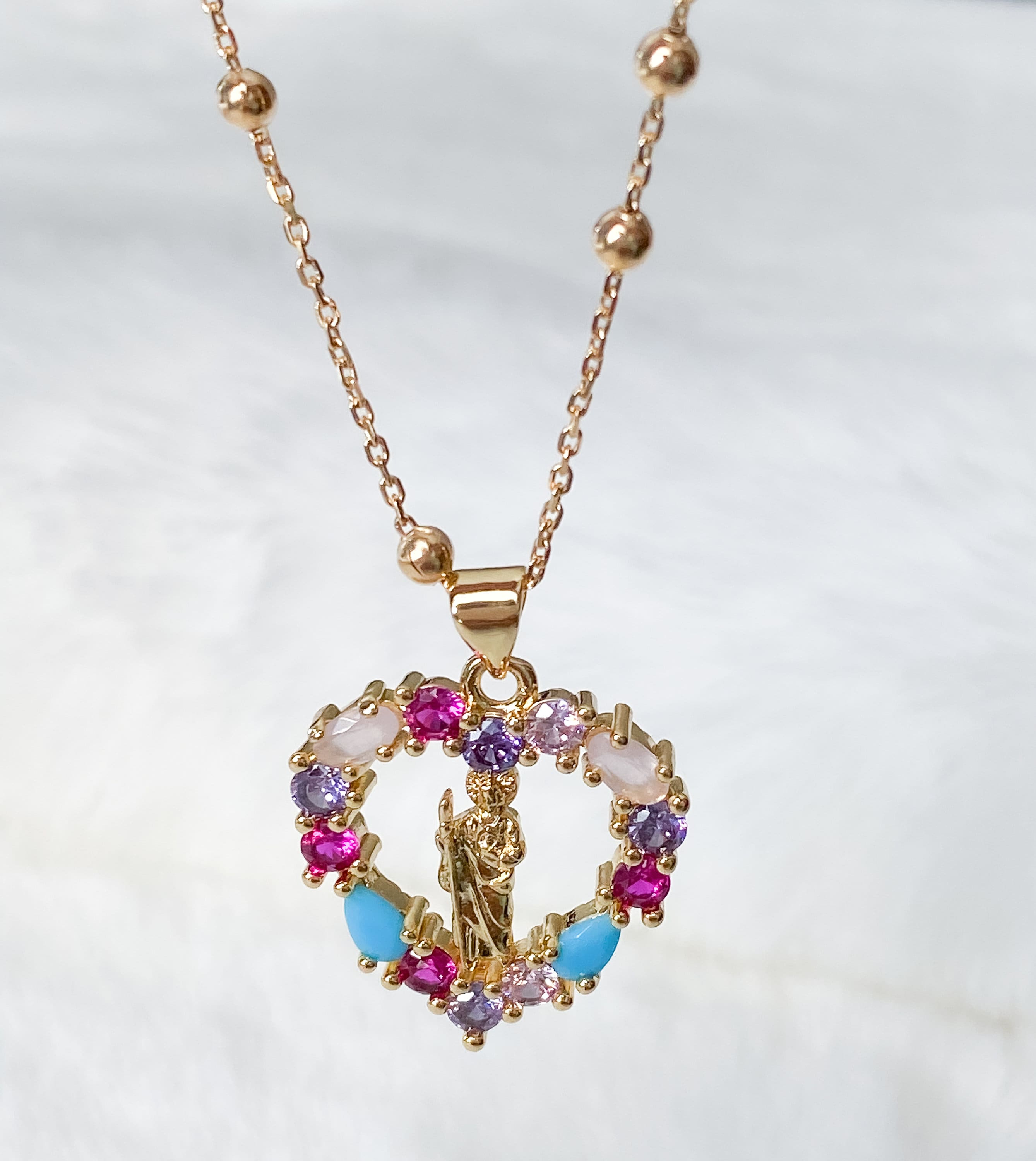 18k Gold Filled Saint Jude Necklace San Judas Tadeo Necklace - Etsy