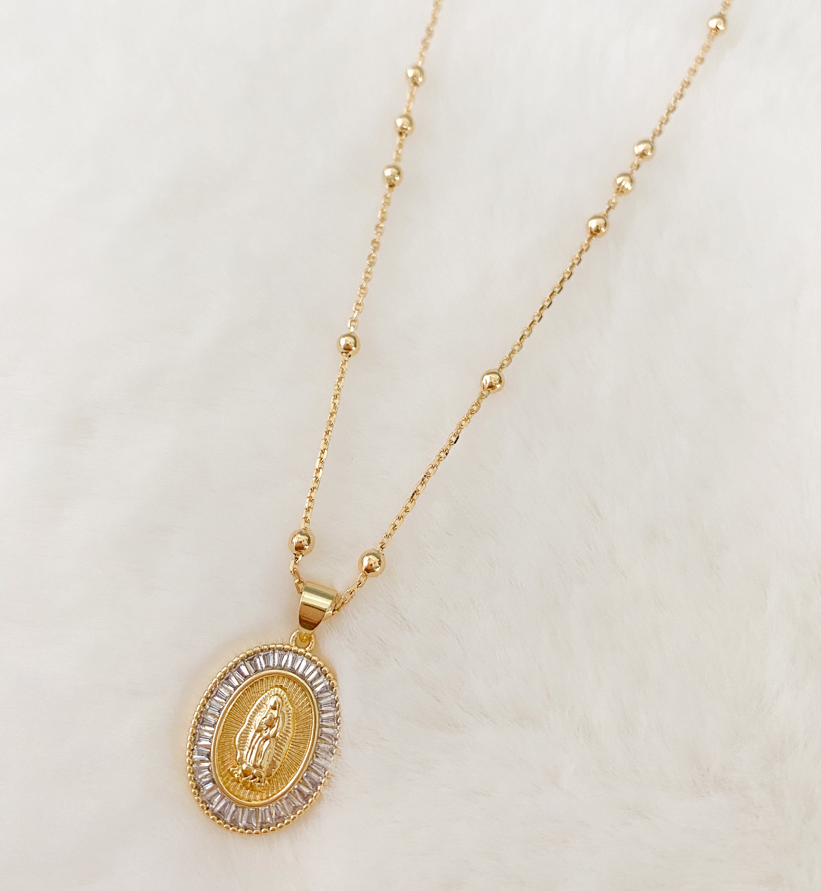 18k Gold Filled Virgin of Guadalupe Necklace Our Lady of - Etsy