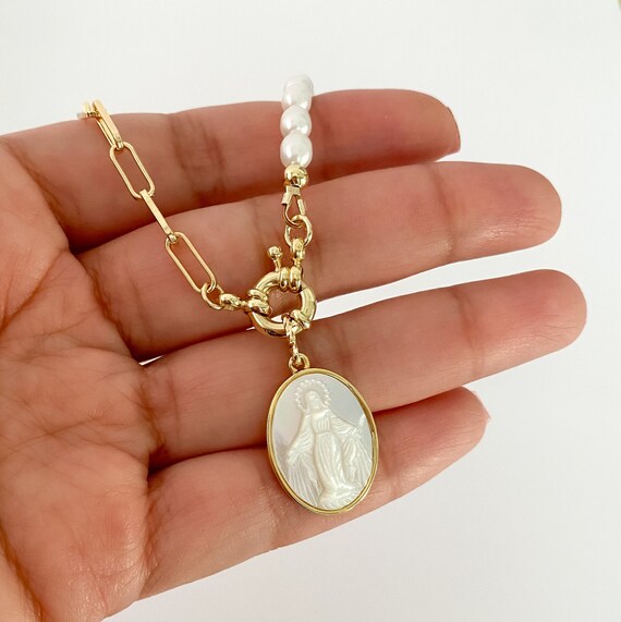 Mother of Pearl Miraculous Medal Virgin 