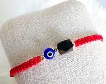 Böses Auge Baby Armband, Rote Schnur Baby Armband, Baby Schutz Amulett, Baby-Dusche-Geschenk, Neugeborenen Geschenk, Azbache, Jet Stein, mal de ojo