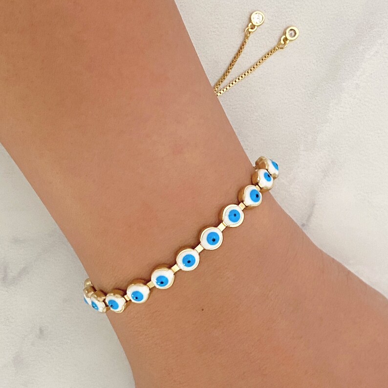 Evil Eye Bracelet Evil Eye Charm Protection Bracelet Greek Etsy