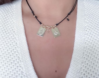 Miraculous medal necklace, catholic scapular, escapulario, Virgin Mary necklace, mother Mary, christmas gift, confirmation gift