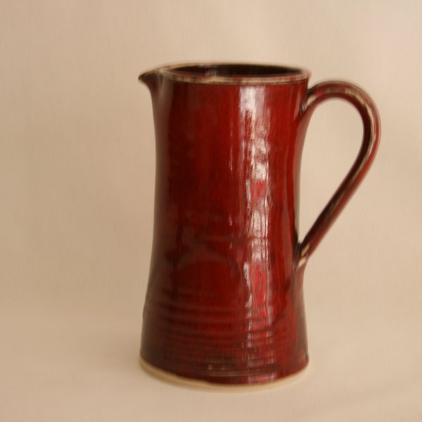 Keramik Krug, rot, 1 Liter