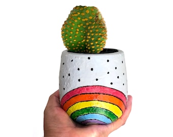 Rainbow Pot, Cement handgemaakte plantenbak, Rainbow planter, Multi Color Planter Pot voor planten, Sappige pot, liefde is liefde planter, liefde is liefde