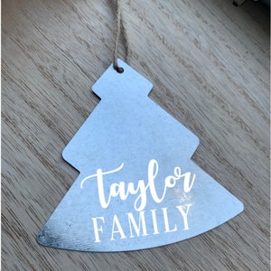 Personalized Ornaments, Christmas Personalized Ornaments, Holiday Ornament Gift idea, Christmas Tree Ornament, Galvanized Tree Ornament