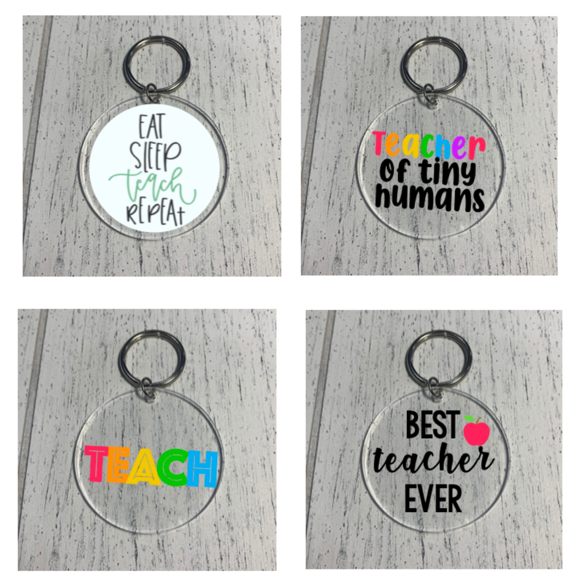 Teacher Appreciation Gift Keychains Best Teacher Ever Etsy