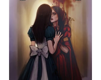 Alice in Wonderland Gothic Wall Art: Fantasy Home Decor