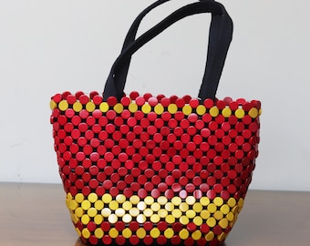 African Beaded Handbag - Red/Yellow