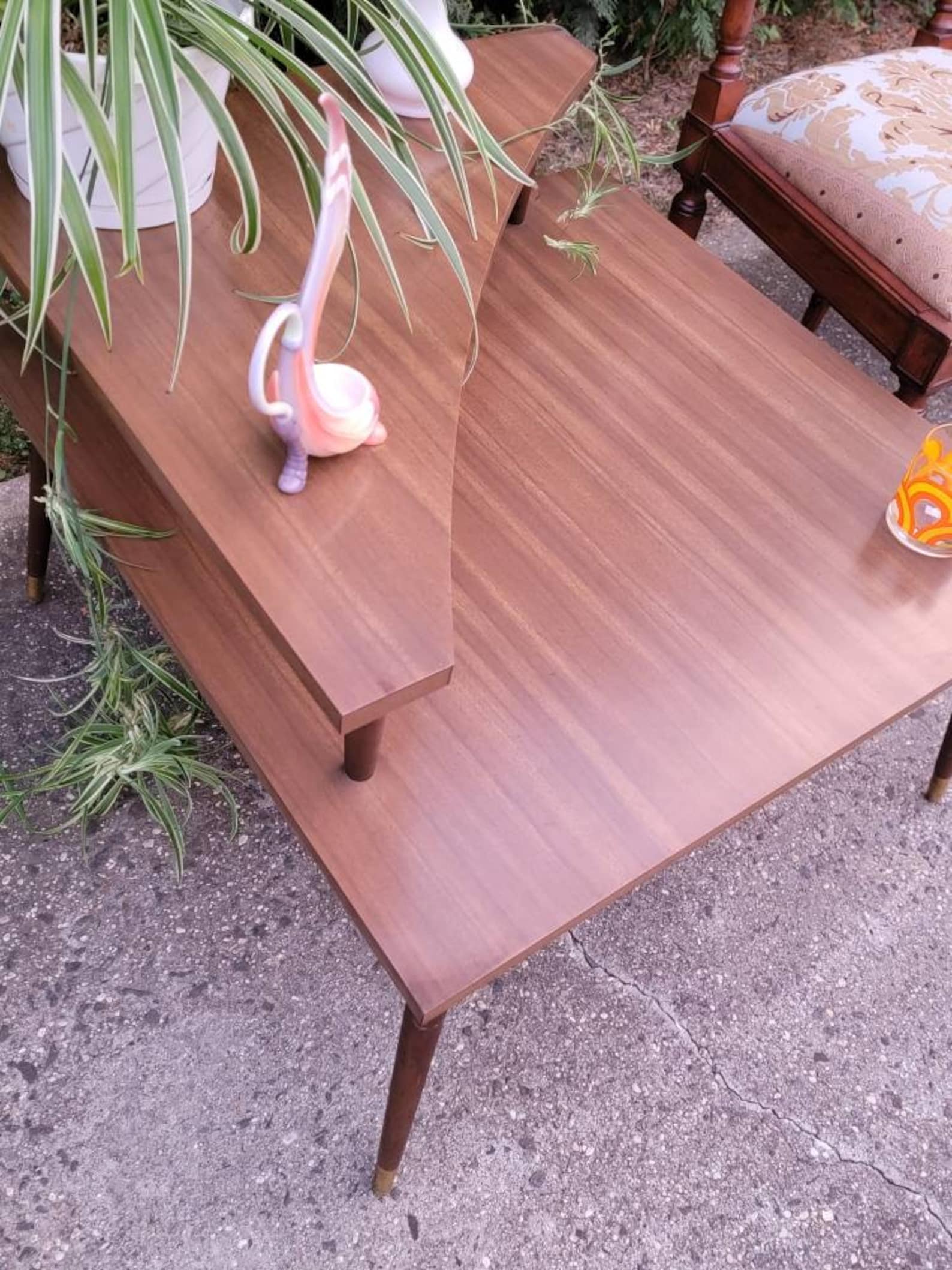 Mid Century Modern Corner Tiered Table MCM Side Table Vtg Etsy