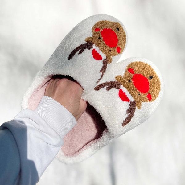 Reindeer Slippers, Christmas Gifts, Gift For Her, Cute Gifts, Cozy Slippers, Christmas Slippers, Womens Christmas Slippers