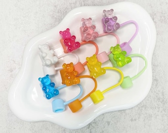 Gummy Bear Straw Topper, Straw Cap, Silicone Straw Cover 10mm BPA FREE, Tumbler Accessories, Stanley Accessories, Stanley Quencher Topper
