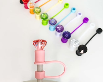 Diamond Straw Topper, Silicone Stanley Straw Cover, Tumbler Accessories