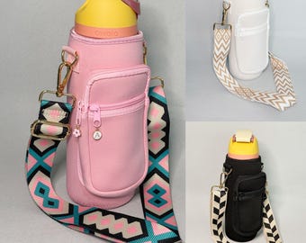 Carrier Bag for Owala, Water Bottle Sleeve 30oz 40oz, Tumbler Pouch Holder, Carry On Bag, Christmas Gift for Her