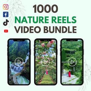 1000 Nature Reels Bundle | Nature Video Bundle | Nature Instagram Reels Tiktok videos | travel videos, aesthetics videos, faceless videos