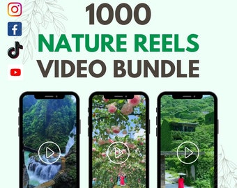 1000 natuurrollenbundel | Natuurvideobundel | Natuur Instagram Reels Tiktok-video's | reisvideo's, esthetiekvideo's, gezichtsloze video's