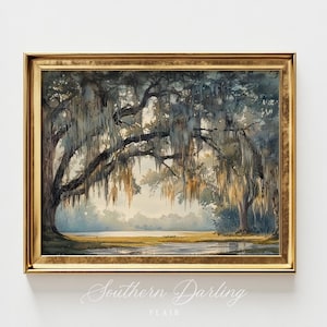 Live Oaks Art Printable, Southern landscape Painting, Savannah, Georgia, Florida, Charleston, North Carolina,Printable Digital Download LO-2