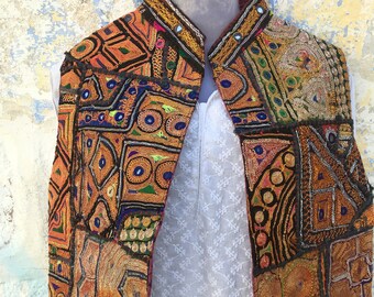 Embroidered ethnic Zari work koti for womens / Beautiful hand embroidered Womens party jacket / Boho hippie jacket - Indian vintage jacket