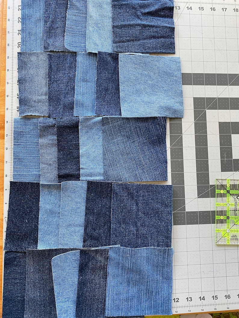 5 Inch Jean Denim Squares Upcycle Quilting Sewing Craft | Etsy