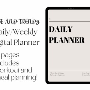 TRENDY Daily and Weekly Planner | Neutral and Trendy Digital Planner | Aesthetic Digital Planner