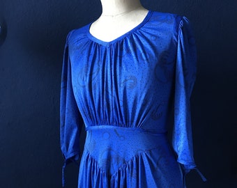 70s/80s Kleid Royal-Blau Größe 38/40 (M) Kleid