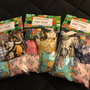 Fun Organic Catnip Cat Toys to spoil your kitty.  Makes great a great gift for the cat lover! Thank you to all my cat toy customers!