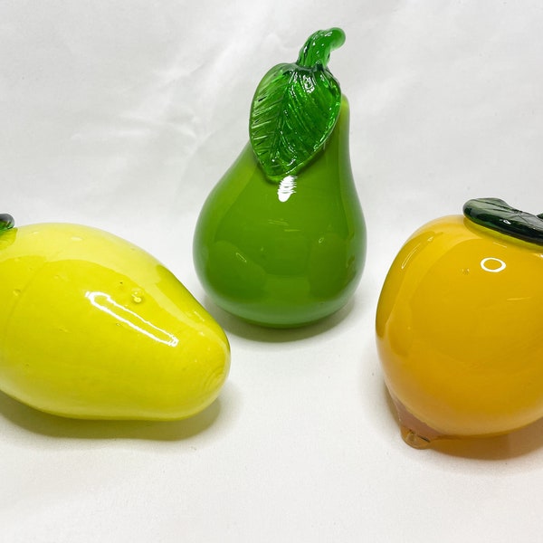 Blown Glass Fruit Etsy