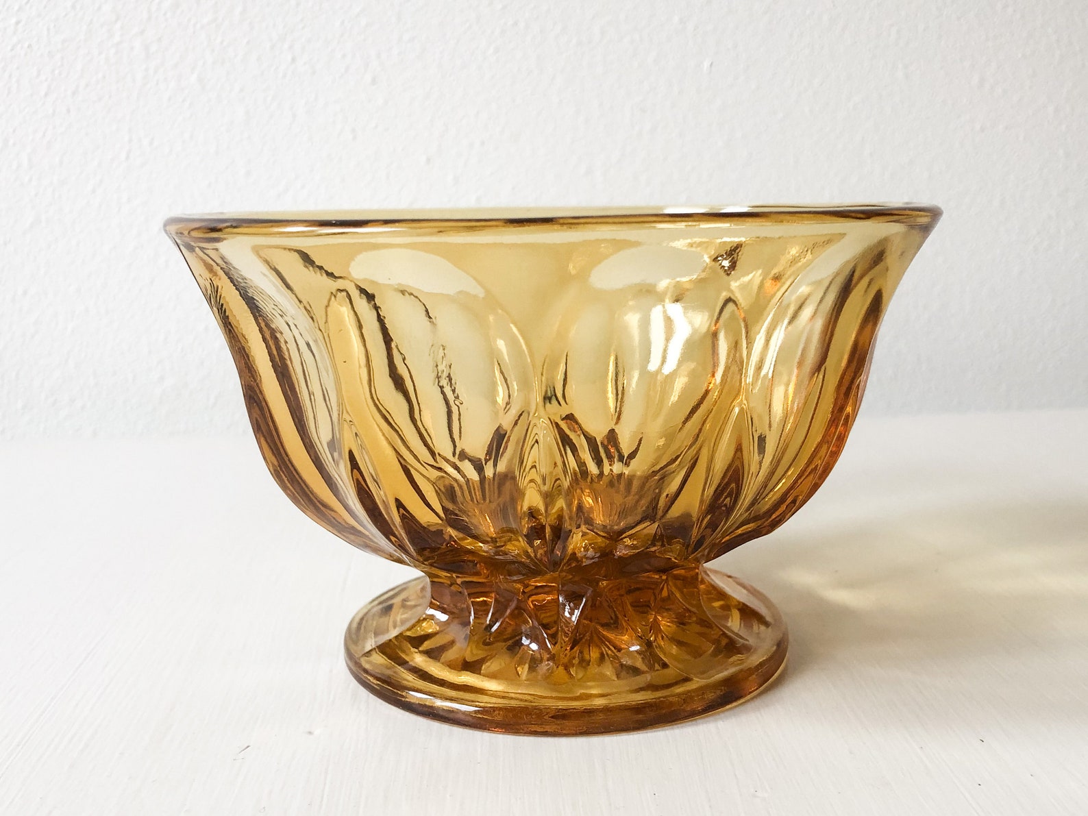 CLEARANCE Hocking Amber Depression Glass Pedestal Bowl in Etsy