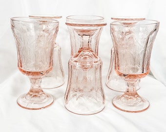 Pink Water Goblets | Etsy