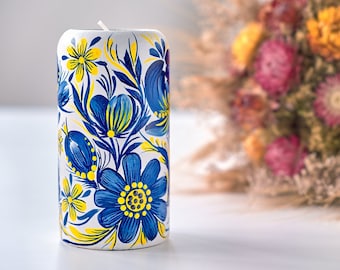 Hand Painted Petrykivka Candle Holder, Ukrainian Folk Art