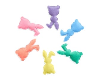 Felt Easter Bunny Set: Pastel Danish Decor, Basket Stuffers