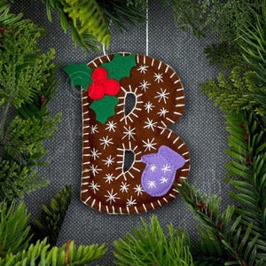 Felt Initial Christmas Ornament: Personalized Monogram Stocking Filler