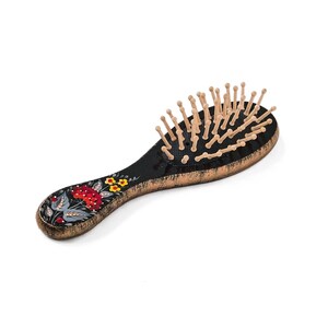 Hand-Painted Wooden Hair Brush: Petrykivka Folk Art Gift