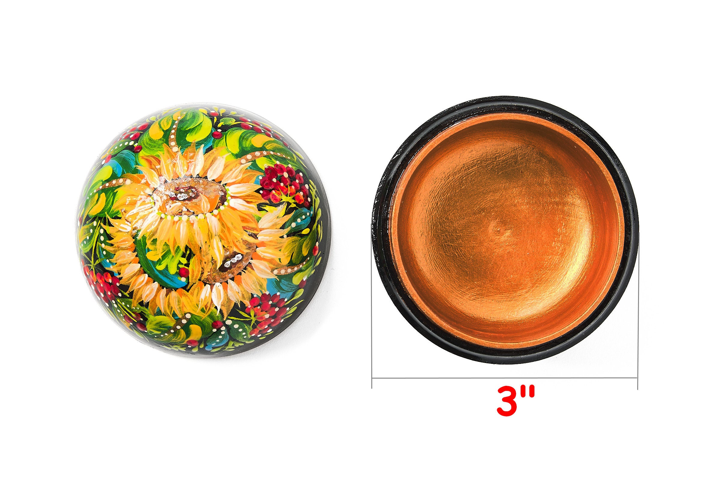 ペトリキフカ絵画の手描き木製ジュエリーボックス - Etsy 日本