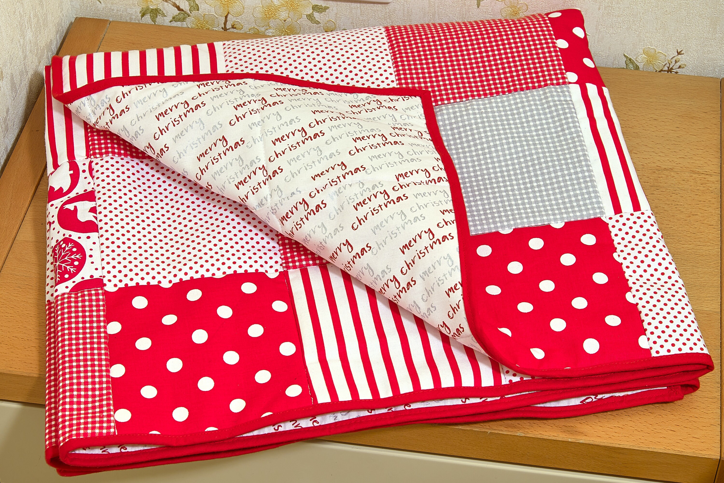 Quilted Baby Blanket Patchwork Traditional Colors Bed Cover Etsy