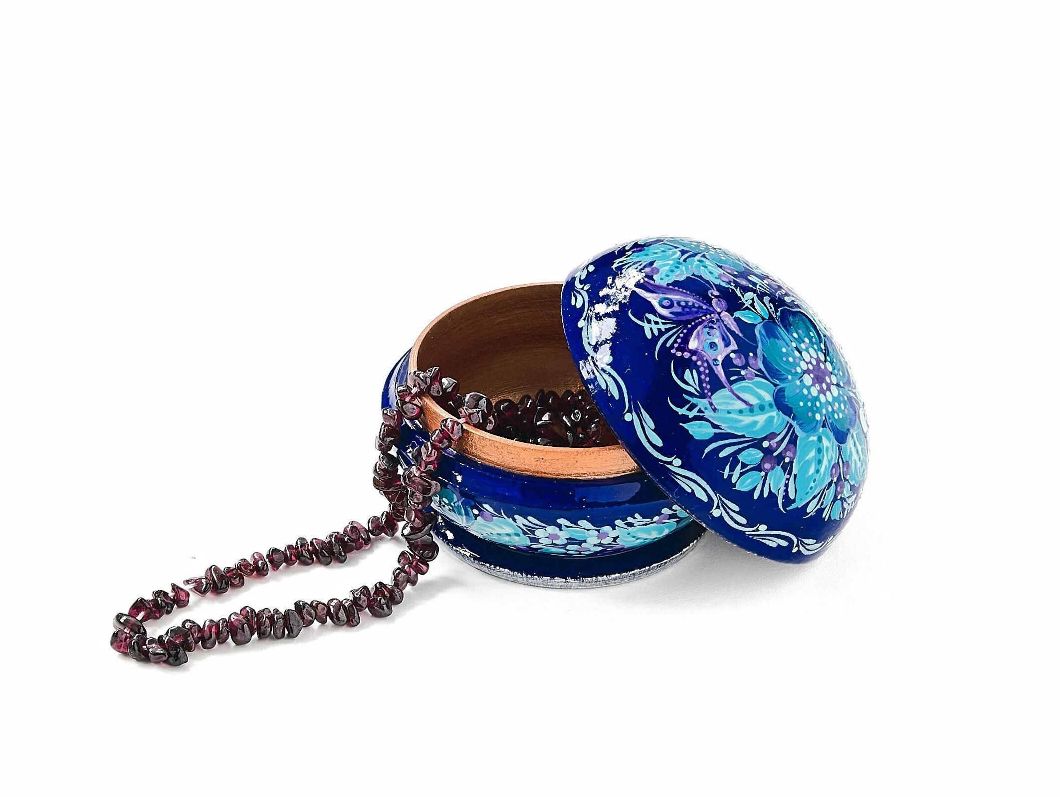 ペトリキフカ絵画の手描き木製ジュエリーボックス - Etsy 日本