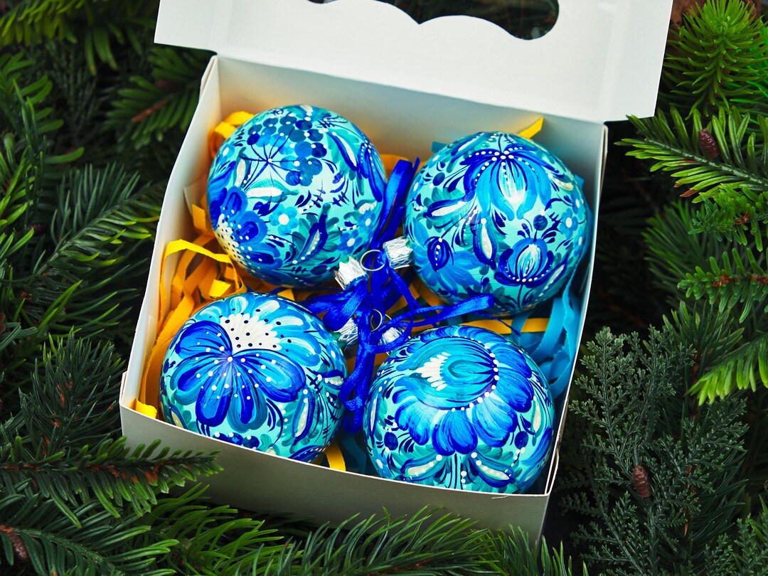 5 Hand painted ornaments /Mykolay/  Petrykivka / wood/ #12 main image 1