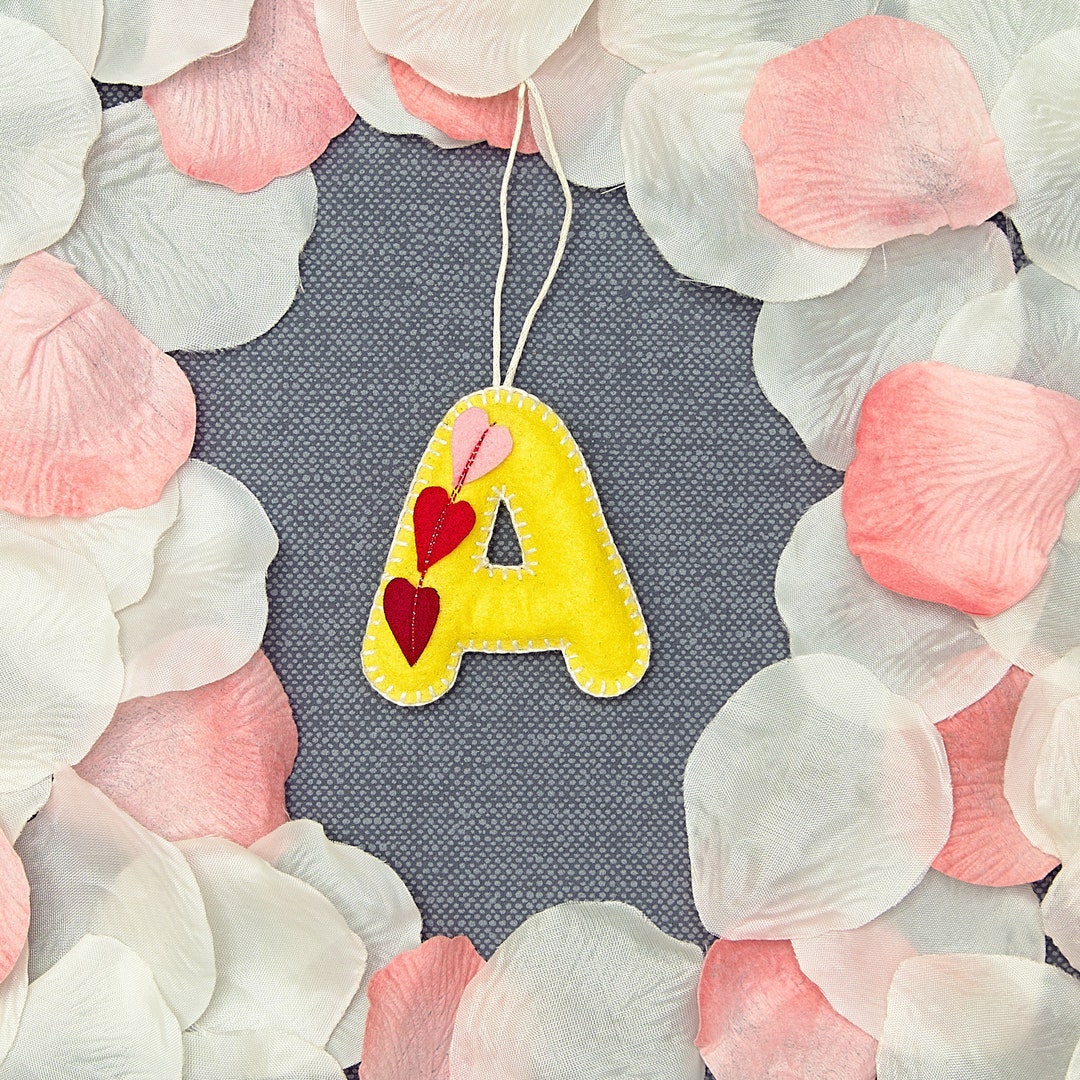 Personalised Felt Letter Ornament Custom Hanging Initial Etsy