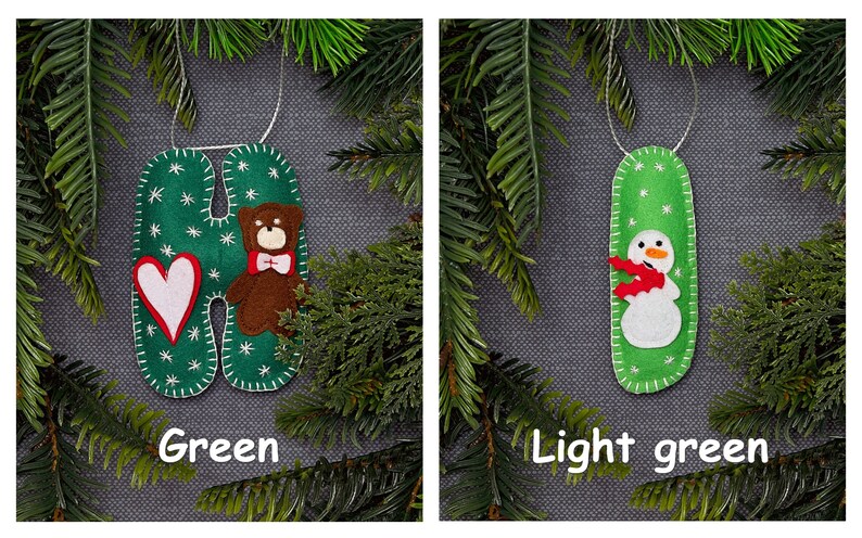 Felt initial ornament, Christmas letter ornament, Alphabet ornament, Christmas tree decoration image 6