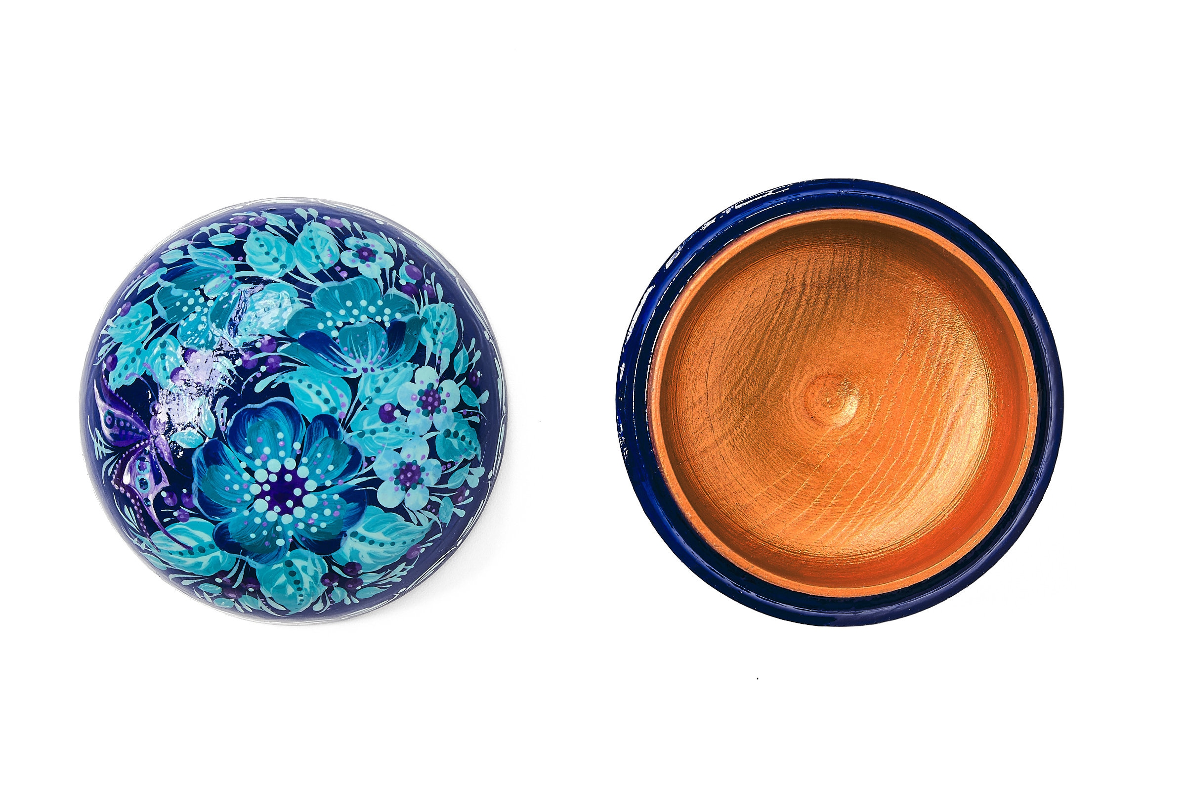 ペトリキフカ絵画の手描き木製ジュエリーボックス - Etsy 日本