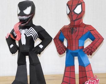 SpiderMan, Spider-Man, Deadpool, wolverine, papercraft, diy, x-men, hero, yellow, Handmade, Paper craft, hero, Artistic creation, Marvel's