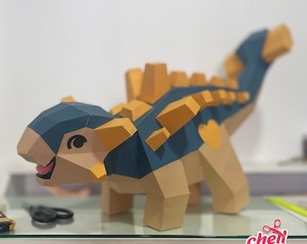 Ankylosaurus, Dinosaur, Papercraft, lizard, bird, Jurassic, baby, horns, shield, plate, spike, bone, dinosaur, Plate