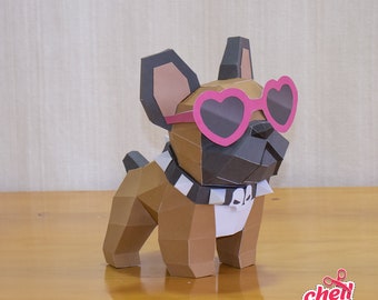 French Bulldog, Doberman, Dog art, Handmade, Paper craft, Animal replica, Artistic creation, Bulldog breed, Sculpture, Pit bull