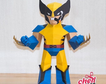 wolverine, Deadpool, papercraft, diy, x-men, hero, yellow, Handmade, Paper craft, hero, Artistic creation,