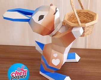 Rabbit Cardboard Cutouts, Rabbit Stand Up, Blue Coated