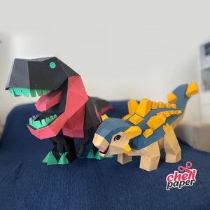 Tyrannosaurus Rex, Tyrannosaurus, Trex, Dinosaur, Papercraft, lizard, bird, Jurassic, baby, horns, shield, spike, bone, dinosaur,