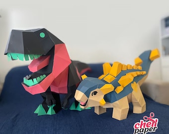 Tyrannosaurus Rex, Tyrannosaurus, Trex, Dinosaur, Papercraft, lizard, bird, Jurassic, baby, horns, shield, spike, bone, dinosaur,