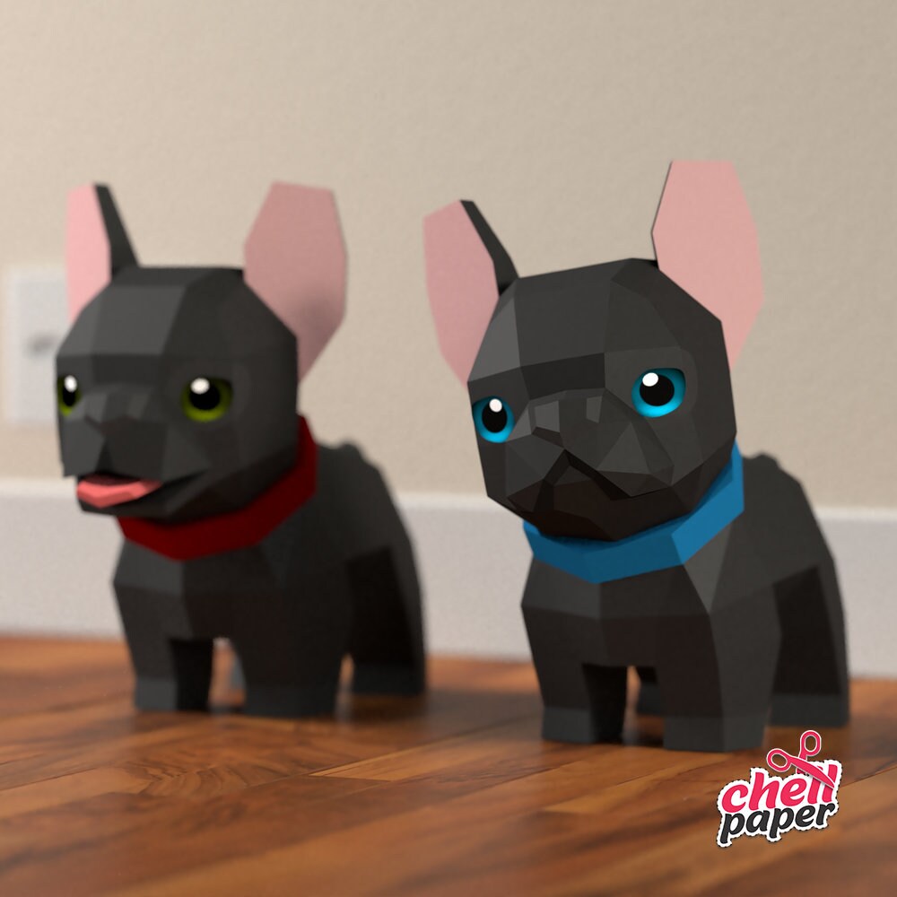 Perro Papercraft 3D Papercraft, Bulldog Papercraft, Bulldog Francés, Perro Papercraft ...