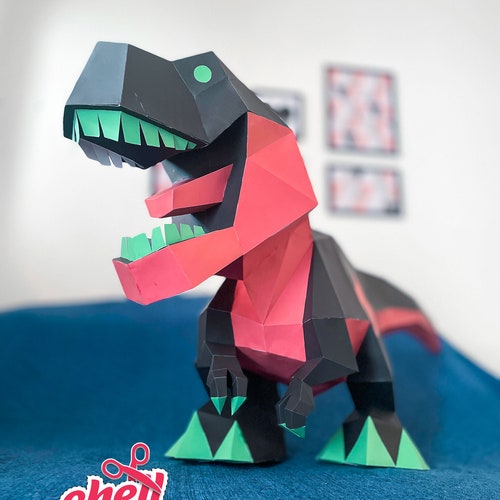 Tyrannosaurus Rex, Tyrannosaurus, Trex, Dinosaur, Papercraft, lizard, bird, Jurassic, baby, horns, shield, spike, bone, dinosaur,